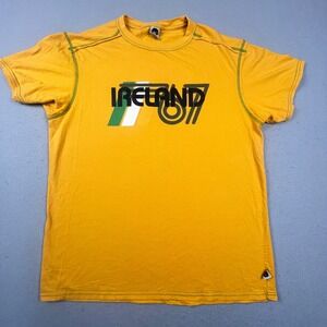 Blue Marlin T Shirt Mens XL Yellow Ireland 67 Graphic Contrast Stitch Cotton Tee